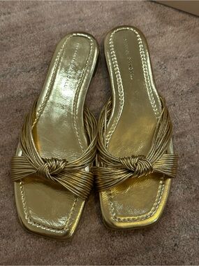 Gold Knot Slide Sandals - Loeffler Randal